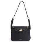 Pebble Large Premium Genuine Leather Crossbody Bag for Women in Black | Elegant Everyday Handbag with Light Gold Hardware
