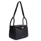 Pebble Large Premium Genuine Leather Crossbody Bag for Women in Black | Elegant Everyday Handbag with Light Gold Hardware