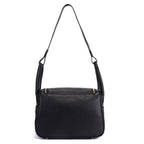 Pebble Large Premium Genuine Leather Crossbody Bag for Women in Black | Elegant Everyday Handbag with Light Gold Hardware