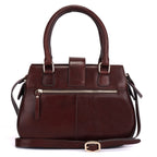 Lotus Premium Leather Shoulder Bag for Women | Dark Brown Croco Leather