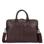 Westbrook Premium Genuine Leather Laptop Bag for Men in Brown & Tan | Professional Office Briefcase with Spacious Laptop Compartment