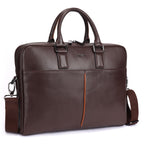 Westbrook Premium Genuine Leather Laptop Bag for Men in Brown & Tan | Professional Office Briefcase with Spacious Laptop Compartment
