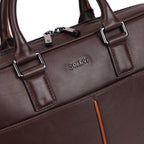 Westbrook Premium Genuine Leather Laptop Bag for Men in Brown & Tan | Professional Office Briefcase with Spacious Laptop Compartment