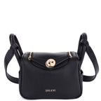Pebble Small Premium Genuine Leather Crossbody Bag for Women in Black | Compact Luxury Handbag with Light Gold Hardware