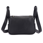 Pebble Small Premium Genuine Leather Crossbody Bag for Women in Black | Compact Luxury Handbag with Light Gold Hardware