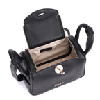 Pebble Small Premium Genuine Leather Crossbody Bag for Women in Black | Compact Luxury Handbag with Light Gold Hardware