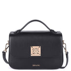 Ivy Premium Genuine Leather Crossbody Bag for Women in Black | Elegant Full-Grain Cow Leather Sling Handbag with Gold Hardware
