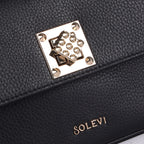 Ivy Premium Genuine Leather Crossbody Bag for Women in Black | Elegant Full-Grain Cow Leather Sling Handbag with Gold Hardware