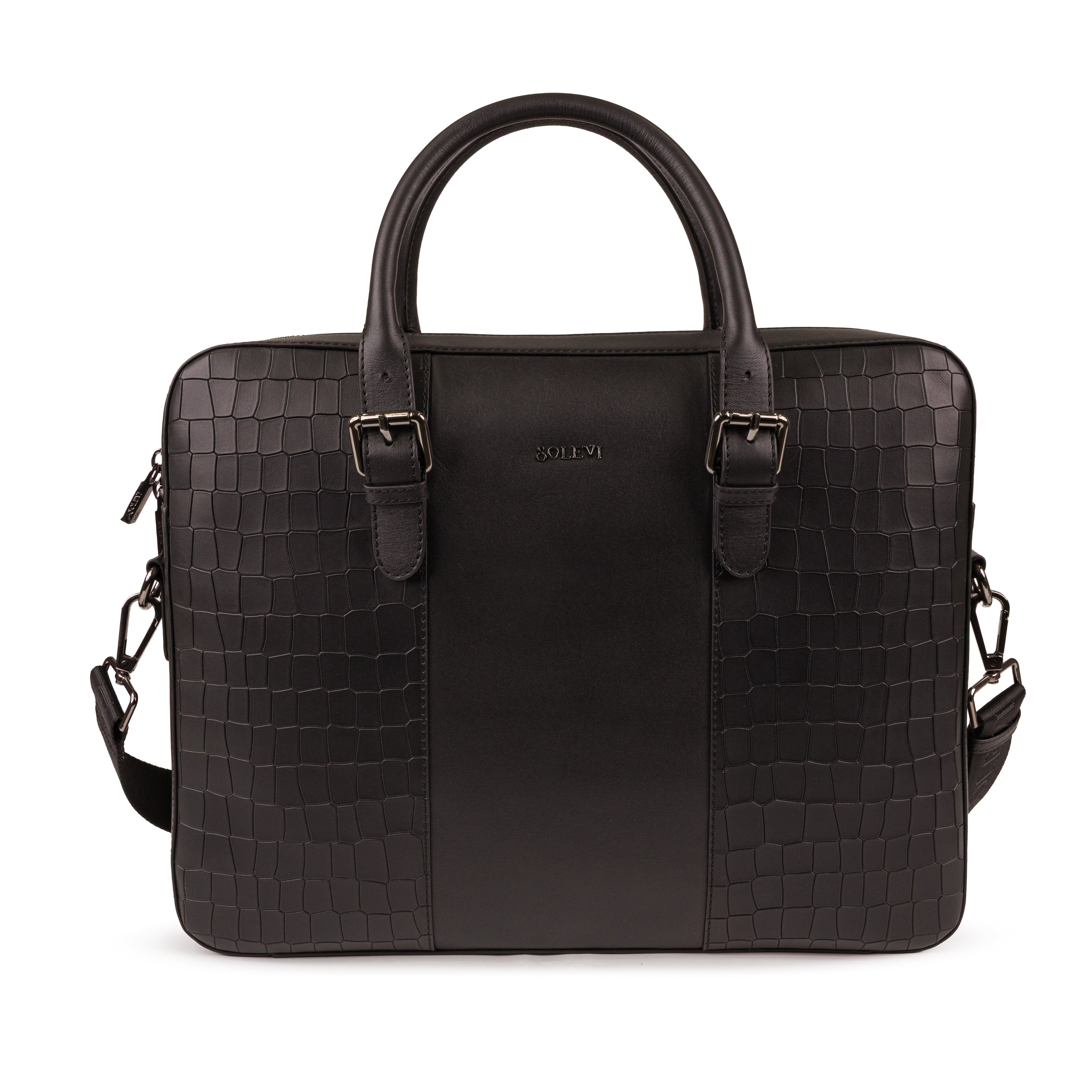 Regent Premium Leather Laptop Bag for Men – Black