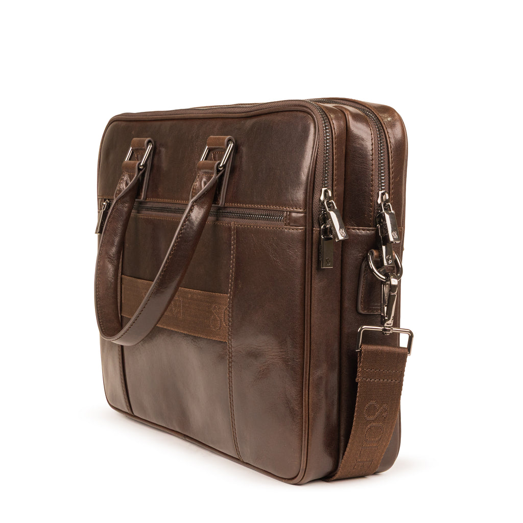 Lorenzo Premium Leather Briefcase Bag for Men – Brown