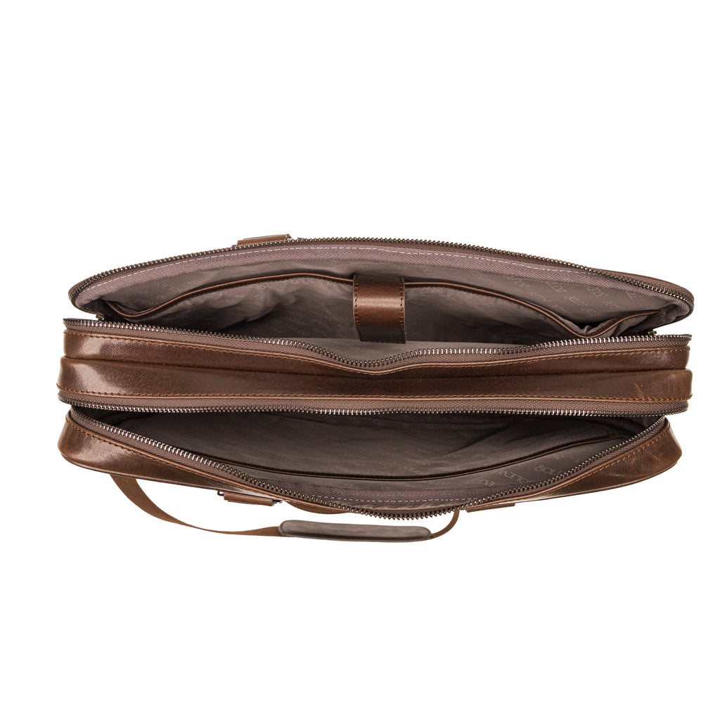 Lorenzo Premium Leather Briefcase Bag for Men – Brown
