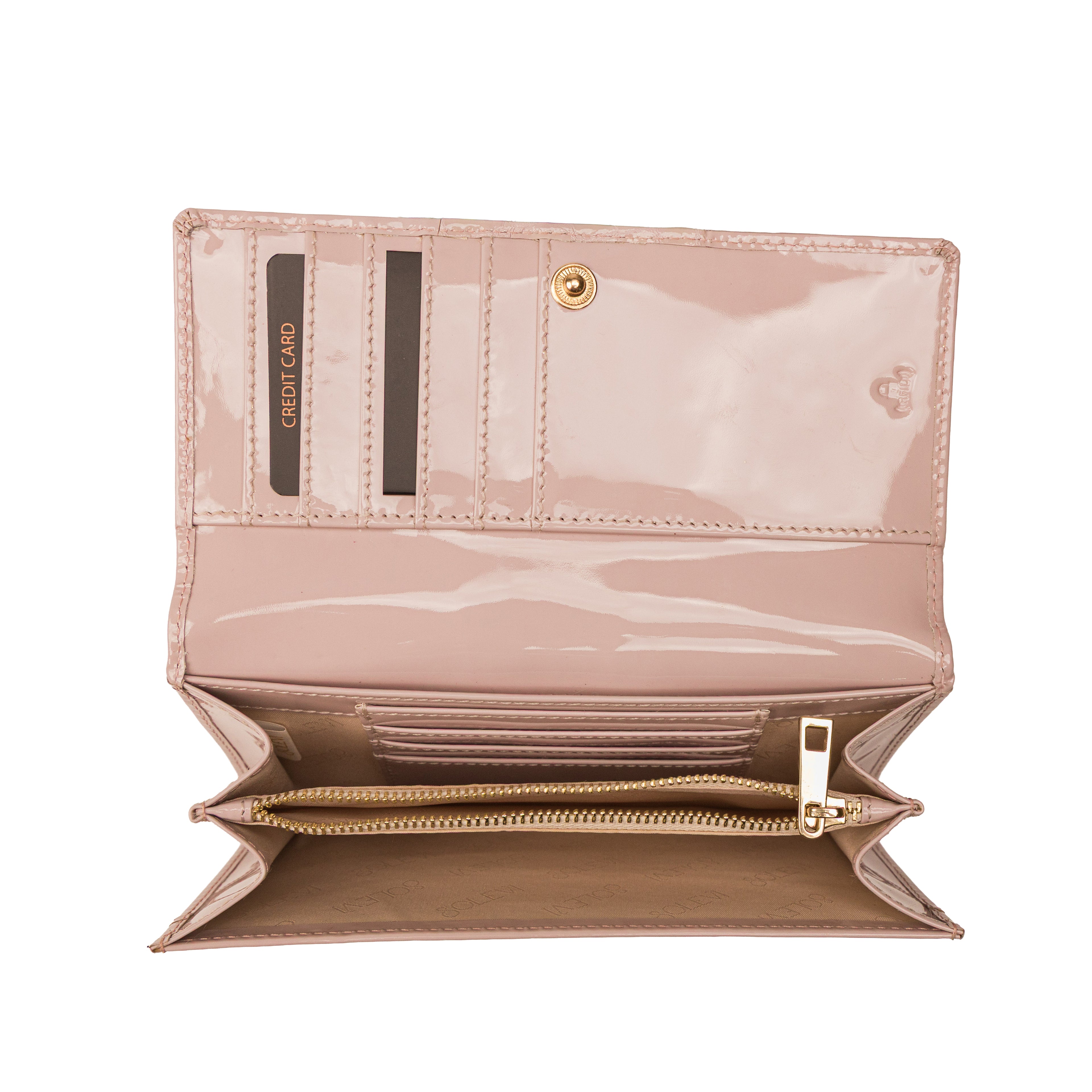 Ines Premium Leather Flap Wallet for Women – Violet Ice