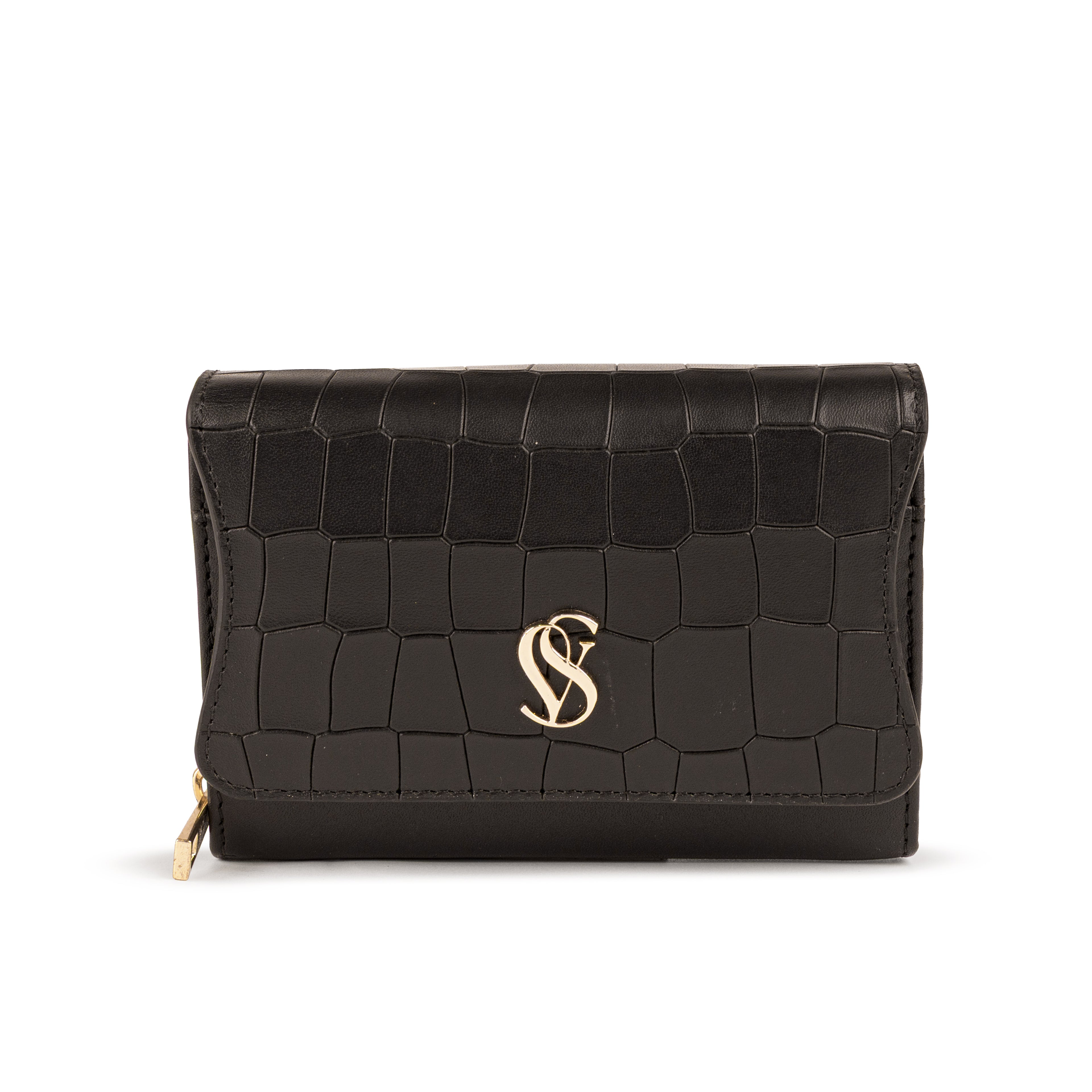 Petrina Premium Leather Flap Wallet for Women – Black