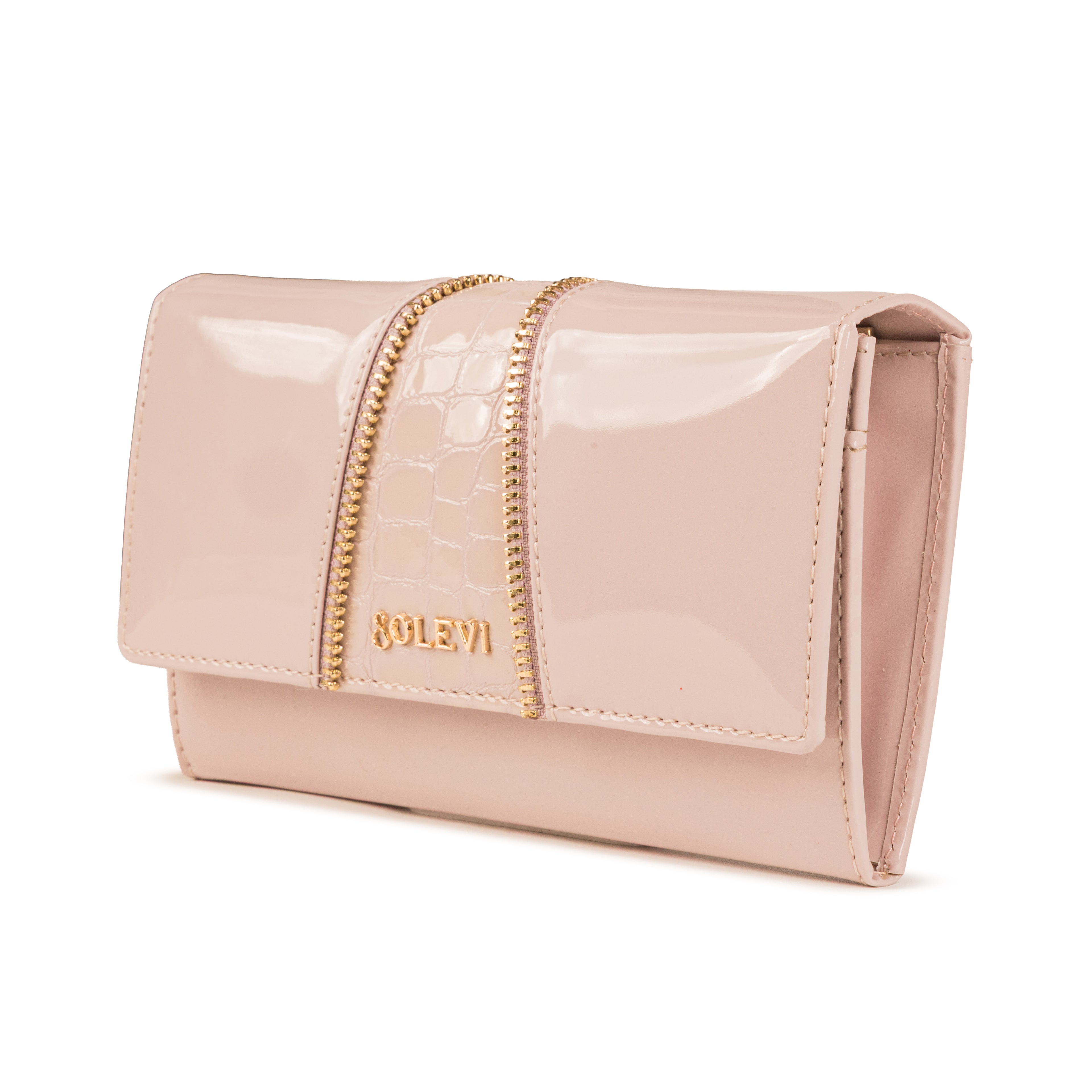 Ines Premium Leather Flap Wallet for Women – Violet Ice