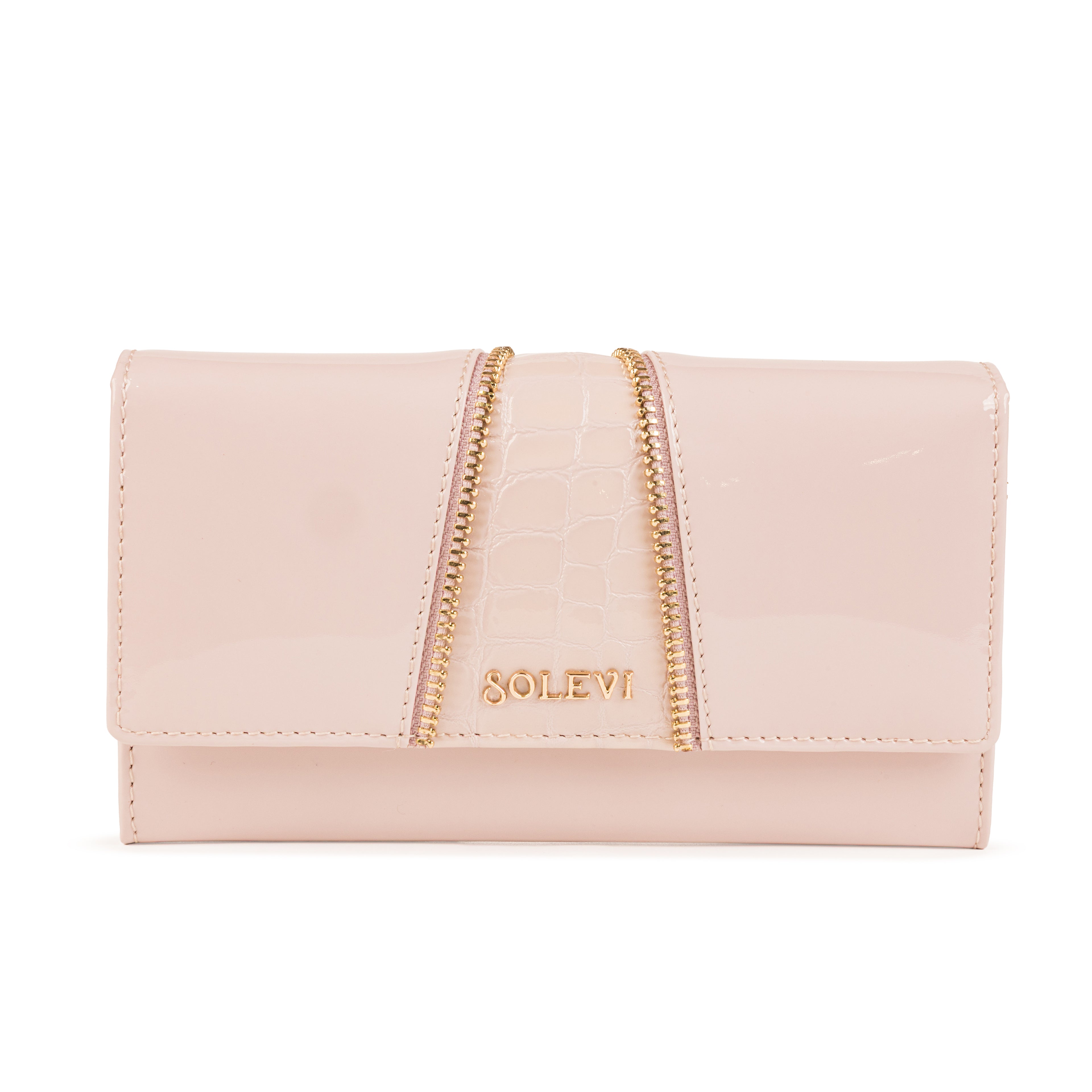 Ines Premium Leather Flap Wallet for Women – Violet Ice